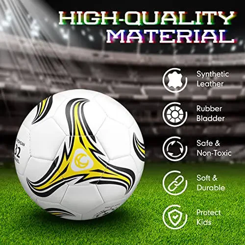 HyDren 12 ta'riqli Nasosli Rasmiy O'lchamli Futbol To'pi Ichki Tashqi O'yin Mashg'ulot Amaliyoti Maktabga Qaytish Sport Sovg'asi Bolalar O'smirlar Kattalar uchun (Chiroyli Rang, 4-O'lcham) - 4