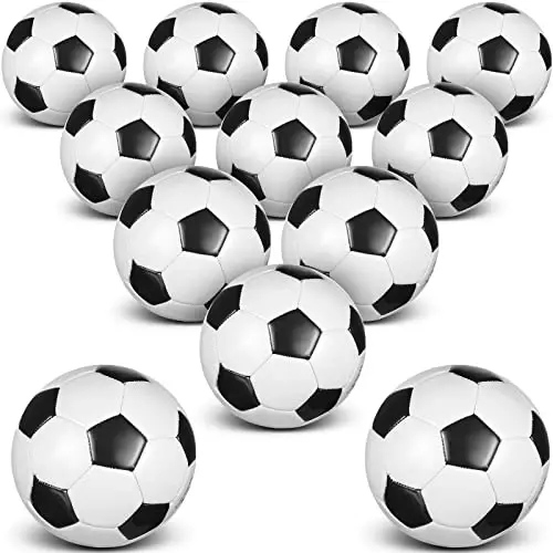 HyDren 12 Packs Operation Christmas Items Soccer Ball with Pump for Kids Adults Official Size Soccer Ball for Indoor Outside Game Training Practice Sport Gift Charity Donation(Size 4,Black, White) - 1