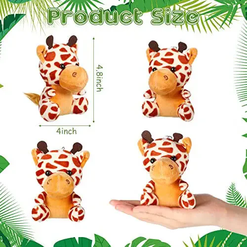HyDren 24 Pcs Mini Stuffed Forest Animals Bulk Jungle Animal 4.8 Inch Lovely Toys Lion Tiger Elephant Giraffe Plush for Classroom Gift Stockings Filler Christmas (Single Style) - 6