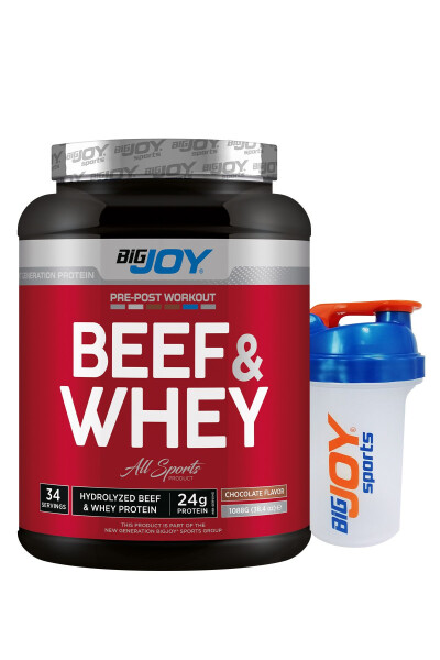 Hydrolyzed Beef & Whey Chocolate Flavored Protein Powder 1088g - Whey Protein - Beef Protein - BIGJOY