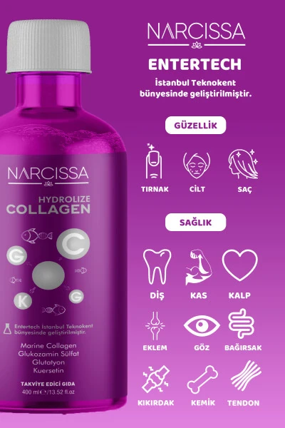 Hydrolyzed Collagen - 100% Pure Marine Collagen, Liquid Collagen with Hydrolyzed Peptides 400ML - 10