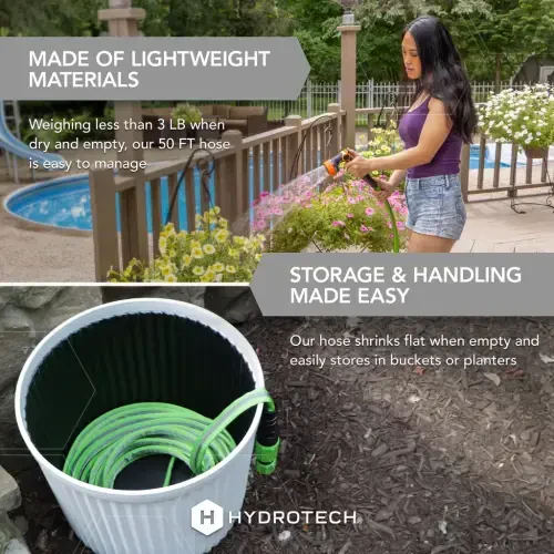 HydroTech 50 ft Flexible FlatJacket Garden Hose - 4