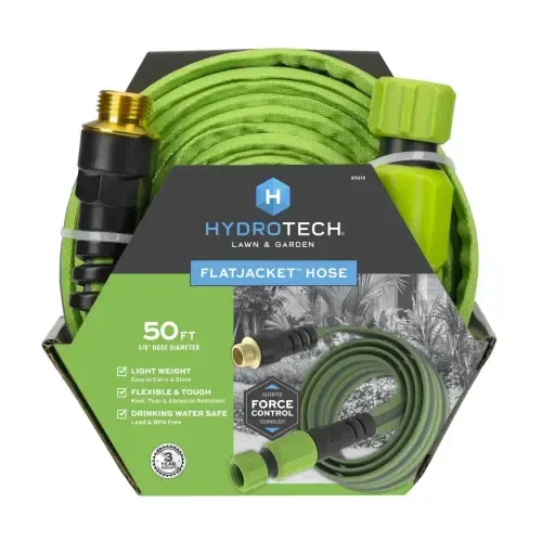 HydroTech 50 ft Flexible FlatJacket Garden Hose - 8