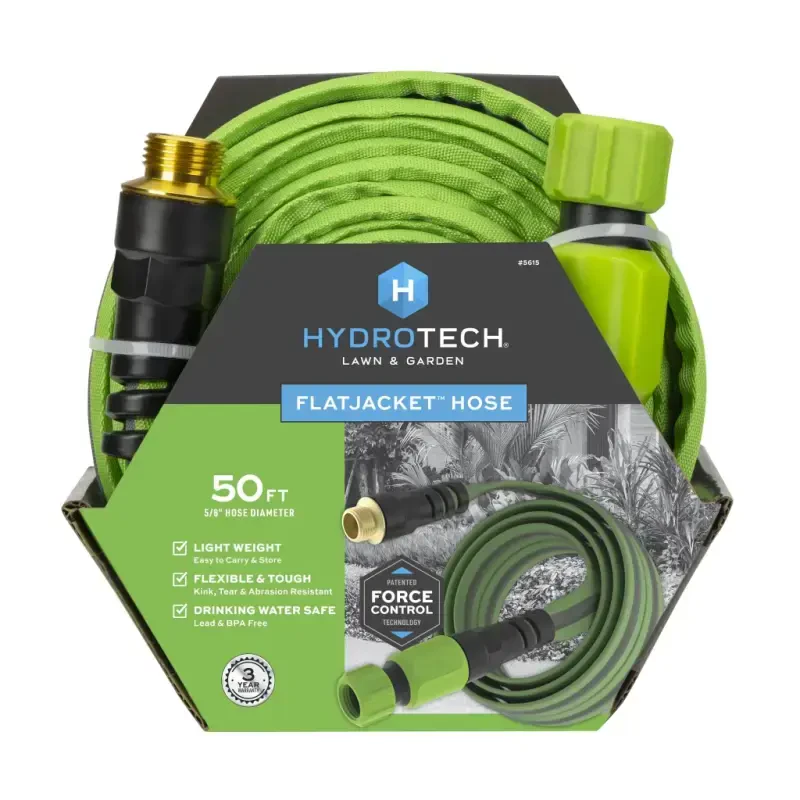 HydroTech 50 ft Flexible FlatJacket Garden Hose - 8