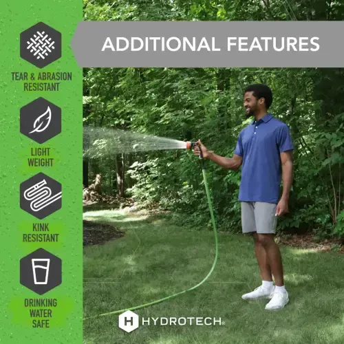 HydroTech 50 ft Flexible FlatJacket Garden Hose - 12