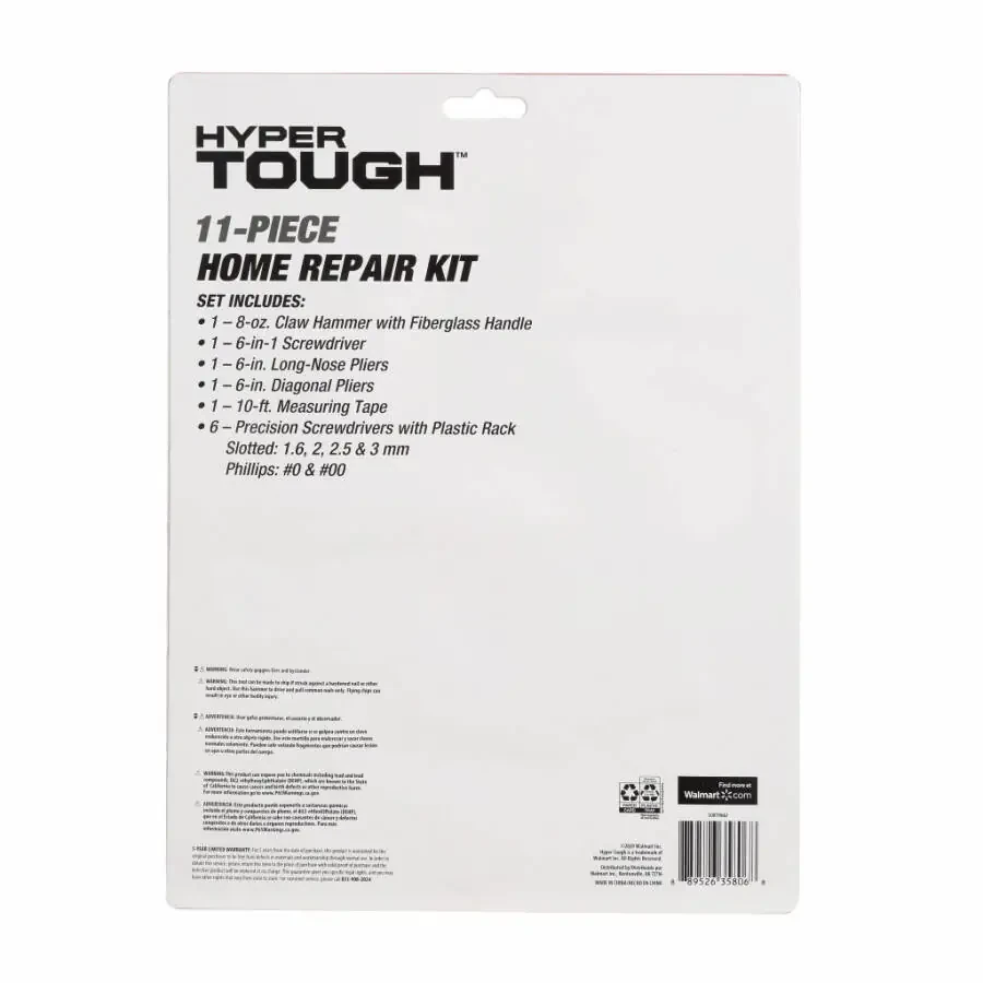 Hyper Tough 11 qismli uy ta'mirlash asboblari to'plami - 7