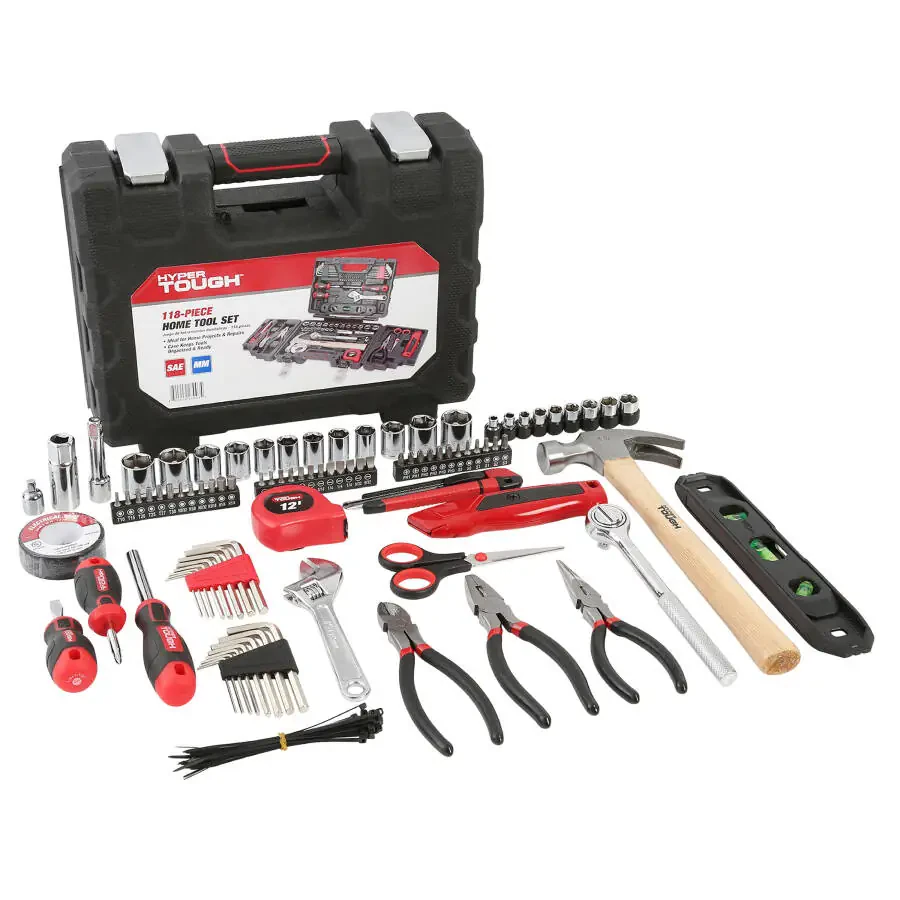 Hyper Tough 118-Piece Tool Set for Home Repairs, 7003 - 1
