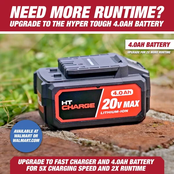 Hyper Tough 20V Max 22 dyuymli simsiz akkumulyatorli butazor, HT21-401-003-07 - 10