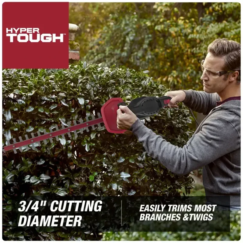 Hyper Tough 3.7-Amp 20 in. Corded Electric Hedge Trimmer HT21-401-002-02 [New] - HYPER TOUGH