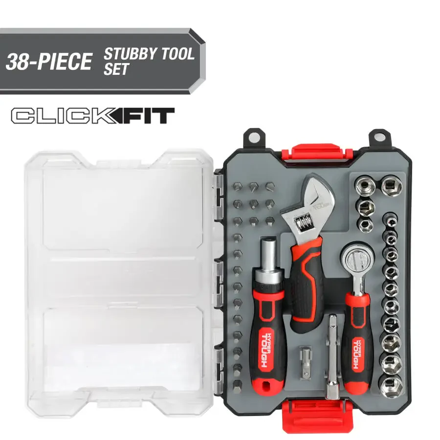 Hyper Tough 38-Piece Stubby Tool Set in Click Fit™ Case, 42031CF - 1