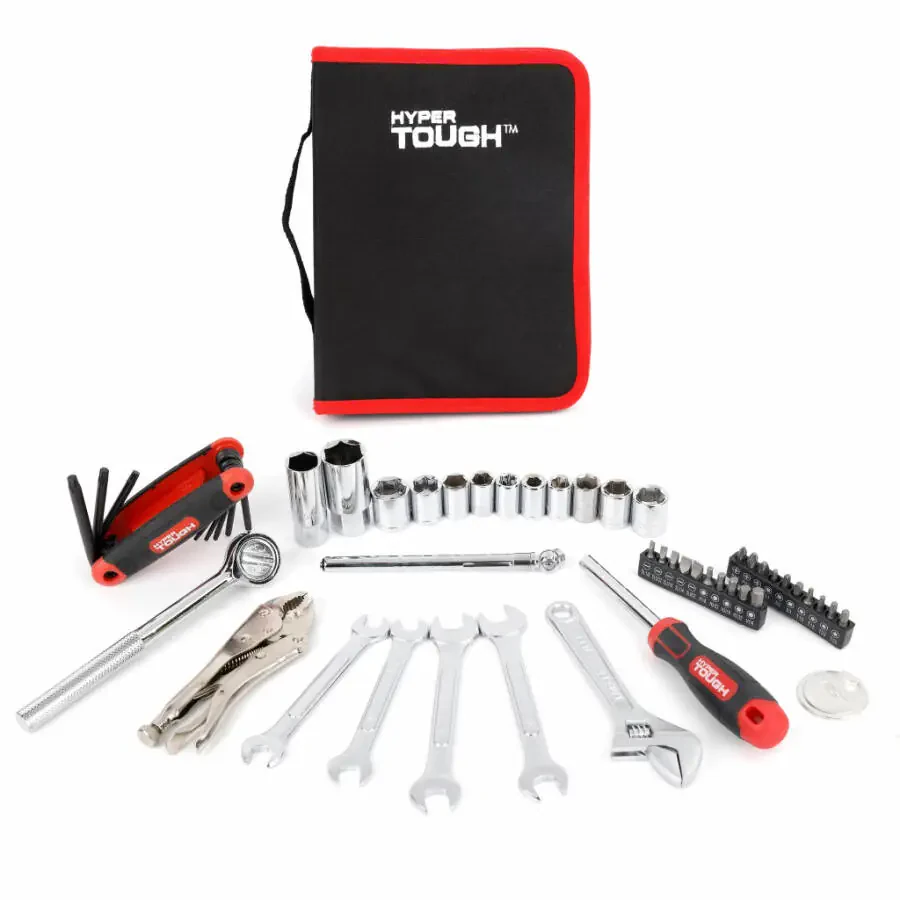 Hyper Tough 51-Piece Auto and Motorcycle Mechanic's Tool Kit- - 10