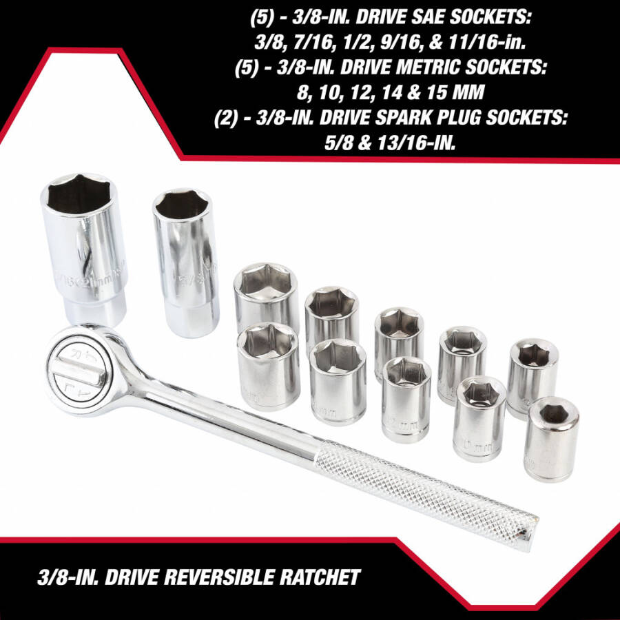 Hyper Tough 51-Piece Auto and Motorcycle Mechanic's Tool Kit, New- - 3