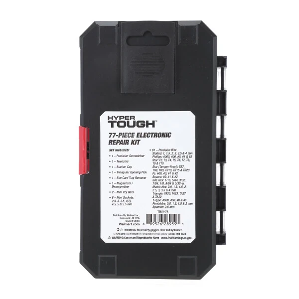 Hyper Tough 77 Piece Precision Tool Kit with Magnetic Screwdriver, Standard Size Bits, and Case, New Condition,- - Modazone (1)