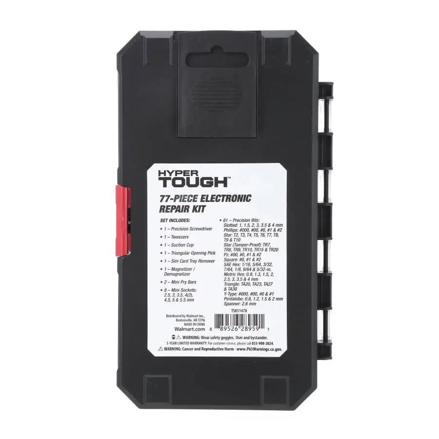 Hyper Tough 77 qismli aniqlik asboblar to'plami, magnitli tornavida, standart o'lchamli bitlar va g'ilof, yangi holatda, - - 2