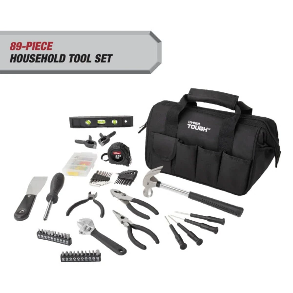Hyper Tough 89-Piece Black Household Tool Set, New - Modazone (1)