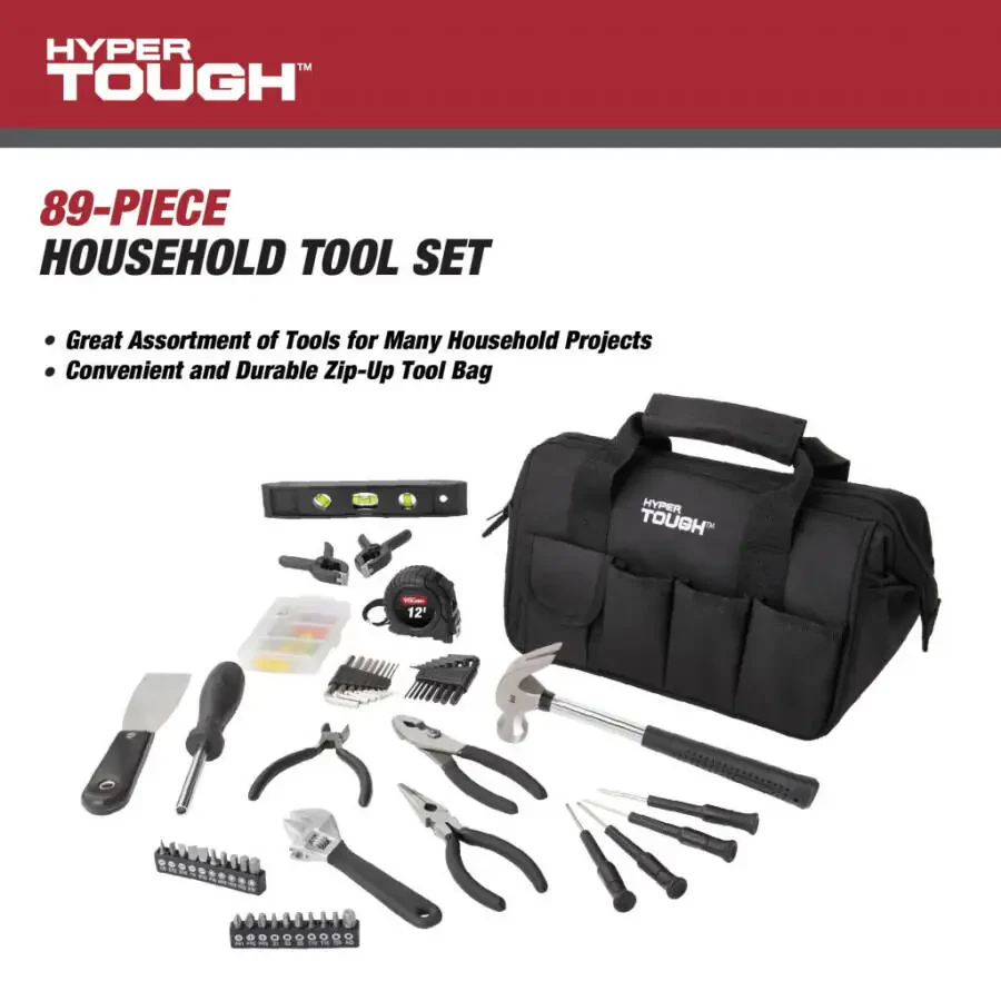 Hyper Tough 89-Piece Black Household Tool Set, New - 3