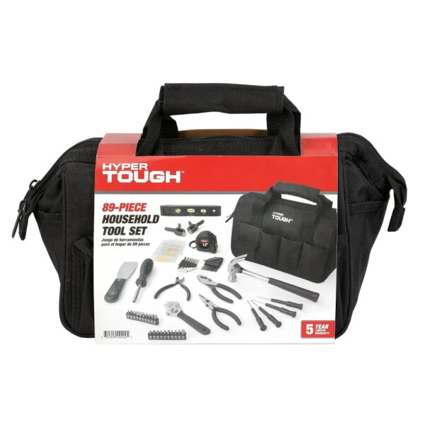 Hyper Tough 89-Piece Black Household Tool Set, New - 8