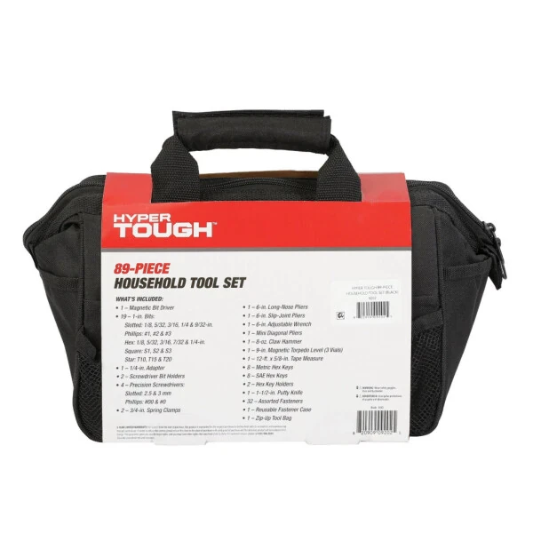 Hyper Tough 89-Piece Black Household Tool Set, New - 9