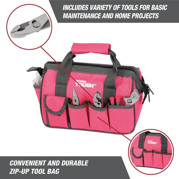 Hyper Tough 89-Piece Pink Household Tool Set, 9201 - 6