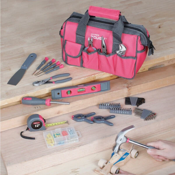 Hyper Tough 89-Piece Pink Household Tool Set, 9201 - 10