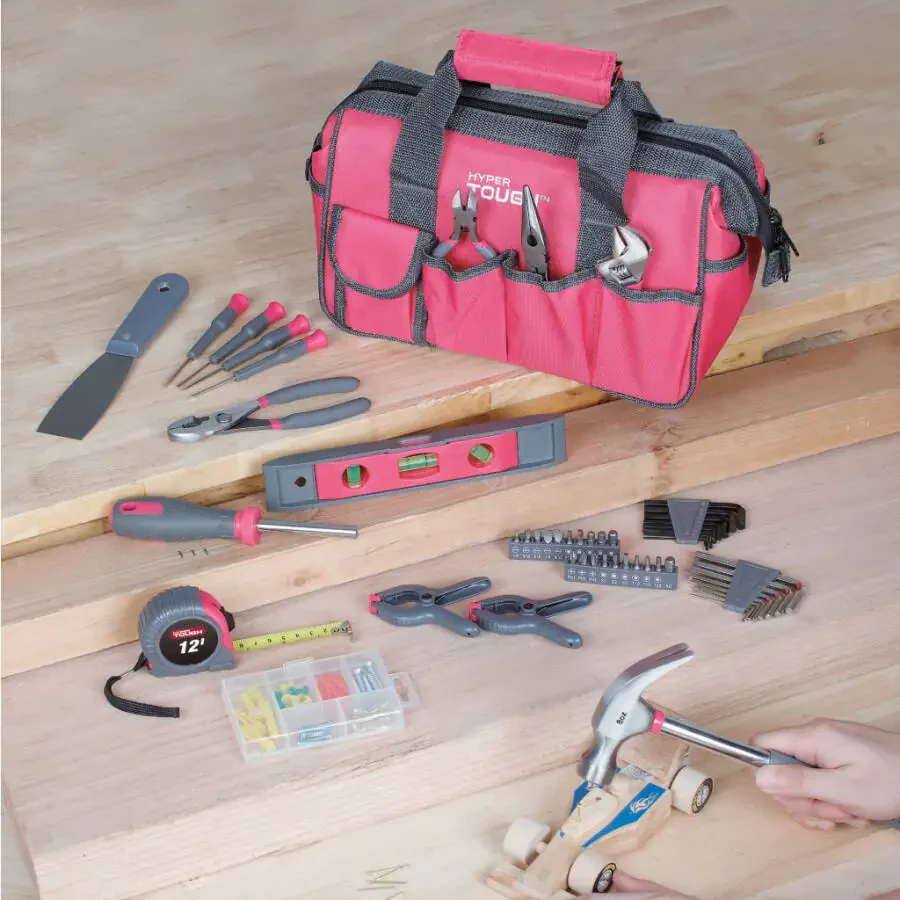 Hyper Tough 89-Piece Pink Household Tool Set, 9201 - 10
