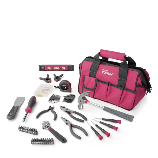 Hyper Tough 89-Piece Pink Household Tool Set, 9201 - 13
