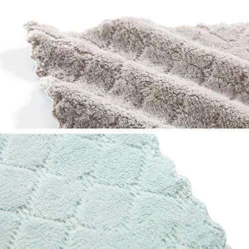 Hypermotion Microfiber Cleaning Cloth, Kitchen Towels, Double-Sided Microfiber Towel Lint Free Highly Absorbent Multi-Purpose Dust and Dirty Cleaning Supplies for Kitchen Car Cleaning. Pack of 12 - 5