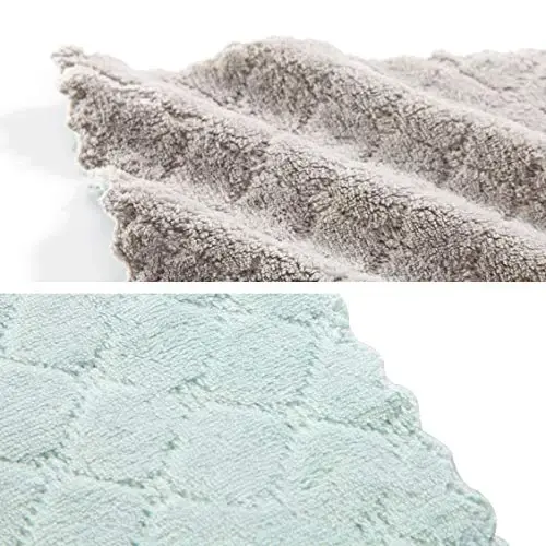 Hypermotion Microfiber Cleaning Cloth, Kitchen Towels, Double-Sided Microfiber Towel Lint Free Highly Absorbent Multi-Purpose Dust and Dirty Cleaning Supplies for Kitchen Car Cleaning. Pack of 12 - 7