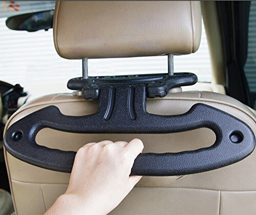 Hypersonic Car Folding Safety Handle Vehicle Headrest Clothes Hangers Black - 1