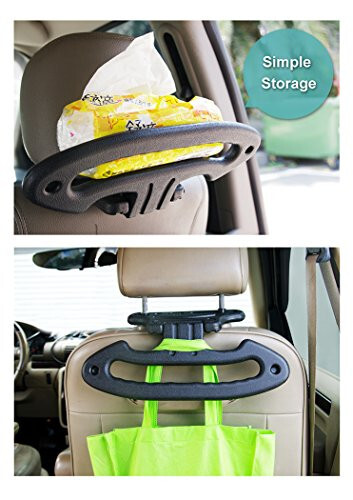 Hypersonic Car Folding Safety Handle Vehicle Headrest Clothes Hangers Black - 4