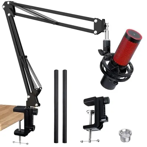 For HyperX QuadCast 2 Boom Arm - Mic Arm Compatible with Hyper x QuadCast, Microphone Boom Arm with Cable Ties, Improve Sound Quality, Mic Boom Arm for Hyperx QuadCast by SUNMON - SUNMON
