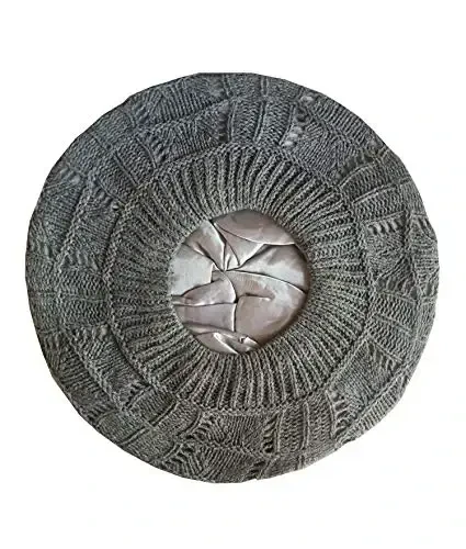 Hysunland Ayollar Atlas Astarlı Trikotaj Beret Xonimlar Qish Kuzgi Issiq va Yumshoq Beanie Shlyapa Qattiq Rang - 2