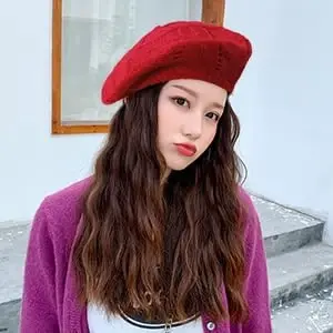 Hysunland Ayollar Saten Astarli Trikotaj Beret Xonimlar Qish Kuzgi Iliq va Yumshoq Shlyapa Qattiq Rang - 7