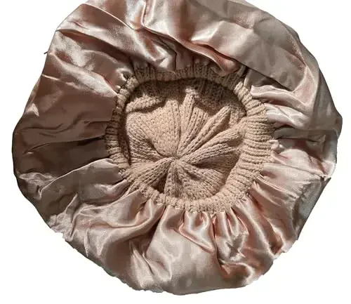 Hysunland ayollar saten bilan qoplangan trikotaj beret ayollar qish kuzgi iliq va yumshoq shapka qattiq rang - 5