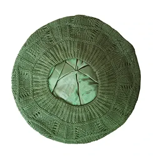 Hysunland Ayollar Satin Astarli Trikotajli Bere Xonimlar Qish Kuzgi Issiq va Yumshoq Beanie Shlyapa Qattiq Rang - HYSUNLAND (1)