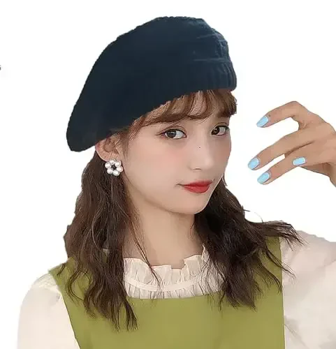 Hysunland ayollar uchun atlas astarli trikotaj bere, qish va kuz mavsumi uchun iliq va yumshoq kepka, bir xil rangli. - 3