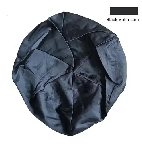 Hysunland ayollar uchun atlas astarli trikotaj bere, qish va kuz mavsumi uchun iliq va yumshoq kepka, bir xil rangli. - 7