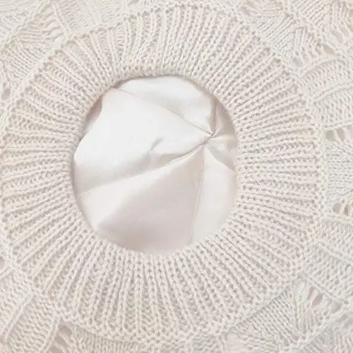 Hysunland Women's Satin Lined Knitted Beret Ladies Winter Autumn Warm and Soft Beanie Hat Solid Color - Modazone (1)