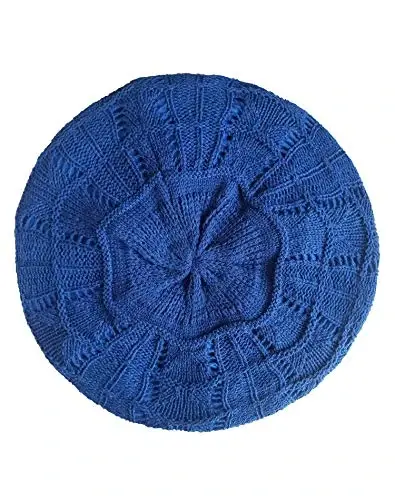 Hysunland Women's Satin Lined Knitted Beret Ladies Winter Autumn Warm and Soft Beanie Hat Solid Color - 1
