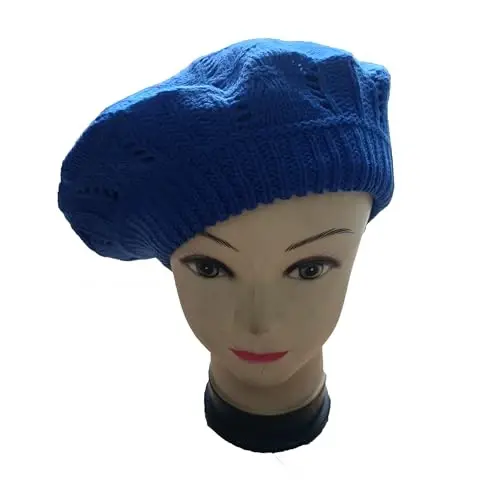 Hysunland Women's Satin Lined Knitted Beret Ladies Winter Autumn Warm and Soft Beanie Hat Solid Color - 6