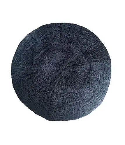 Hysunland Women's Satin Lined Knitted Beret Ladies Winter Autumn Warm and Soft Beanie Hat Solid Color 