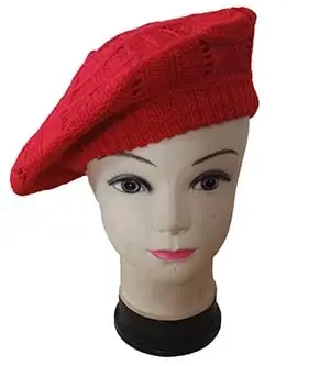 Hysunland Women's Satin Lined Knitted Beret Ladies Winter Autumn Warm and Soft Beanie Hat Solid Color - 6