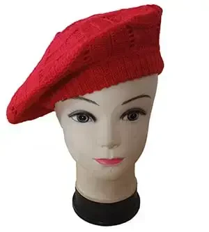 Hysunland Women's Satin Lined Knitted Beret Ladies Winter Autumn Warm and Soft Beanie Hat Solid Color - 6