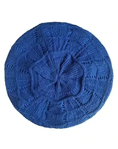 Hysunland Women's Satin Lined Knitted Beret Ladies Winter Autumn Warm and Soft Beanie Hat Solid Color - 1