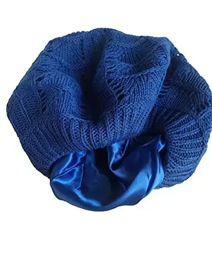 Hysunland Women's Satin Lined Knitted Beret Ladies Winter Autumn Warm and Soft Beanie Hat Solid Color - 4