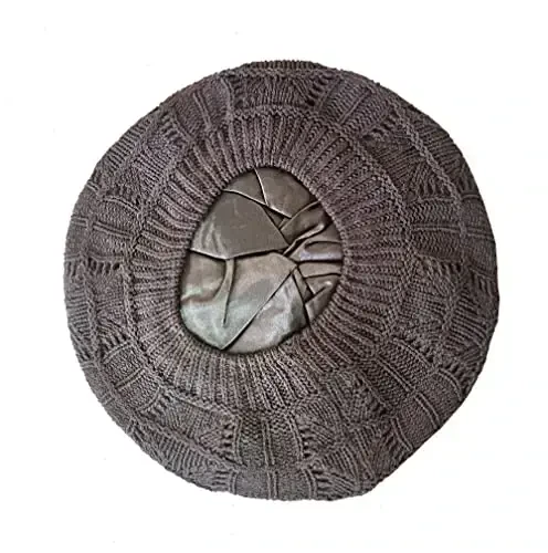 Hysunland Женская вязаная берета на сатиновой подкладке, женская зимняя осенняя теплая и мягкая шапка-бини однотонного цвета - Modazone (1)