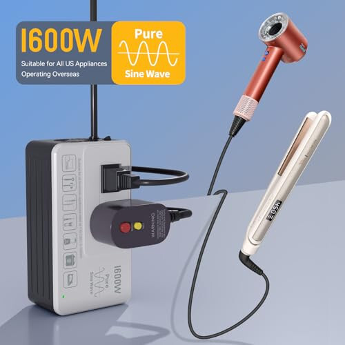 HYTED 1600Watt Voltage Converter 220V to 110V for Any American Appliances such as Hair Dryer, Rice Cooker, Blender, Coffee Maker, Surge Protection, High Power Step Down Transformer US to EU/UK/AU/Asia - HYTED