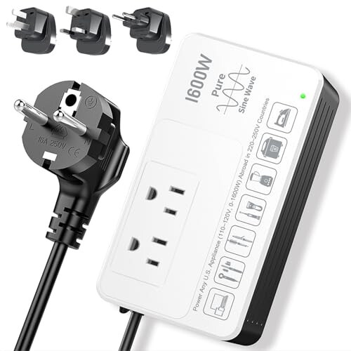 HYTED 1600Watt Voltage Converter 220V to 110V for Any American Appliances such as Hair Dryer, Rice Cooker, Blender, Coffee Maker, Surge Protection, High Power Step Down Transformer US to EU/UK/AU/Asia - 6