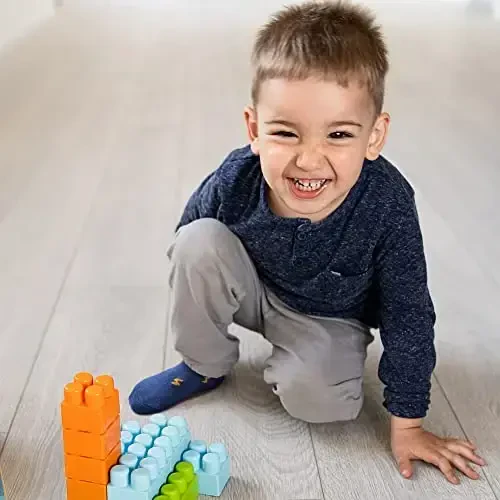 HYzgb 12 Pack Non Slip Kids Toddler Baby Socks with Grips for 1-7 Years Boys Girls Cotton Crew Socks Multi Colors - 6