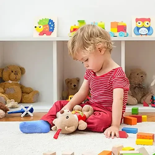 HYzgb 12 Pack Sirpanmaydigan bolalar uchun paypoqlar, 1-7 yoshli o'g'il bolalar va qizlar uchun tutqichli paxta paypoqlari, ko'p rangli - 5